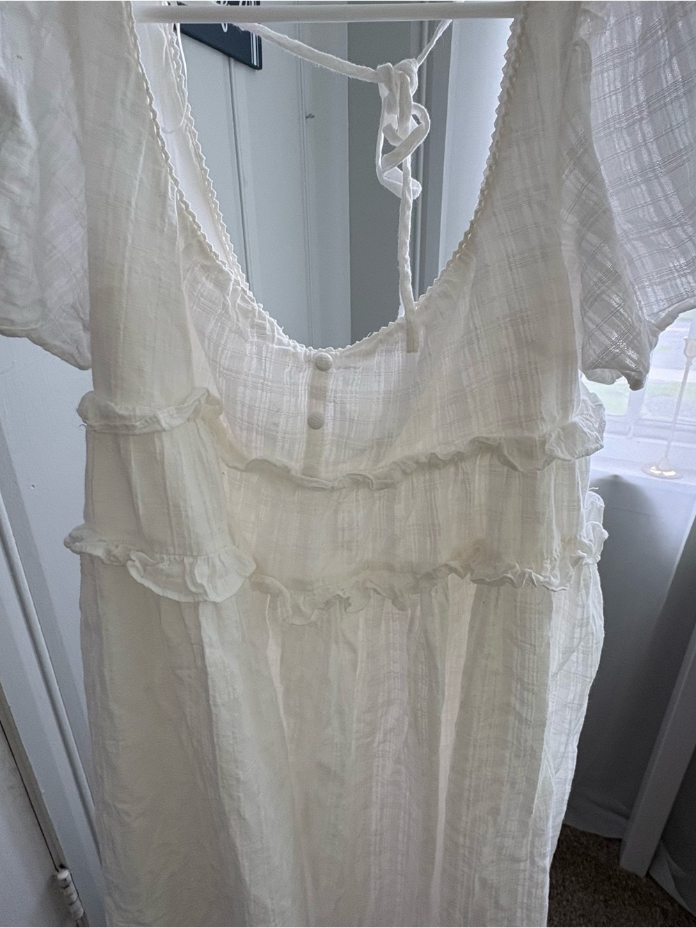 Midi Ruffle-Smock Dress, S - Picture 3 of 6